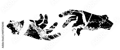 Vector Abstract hands with textured shapes.