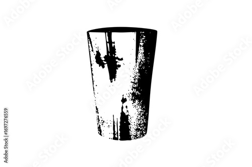 Vector Abstract black glass silhouette with liquid drips.