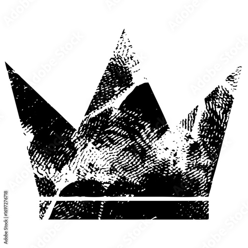 Vector Distressed crown with a textured style.
