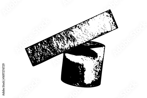 Vector Abstract rectangle balances on cylindrical form .