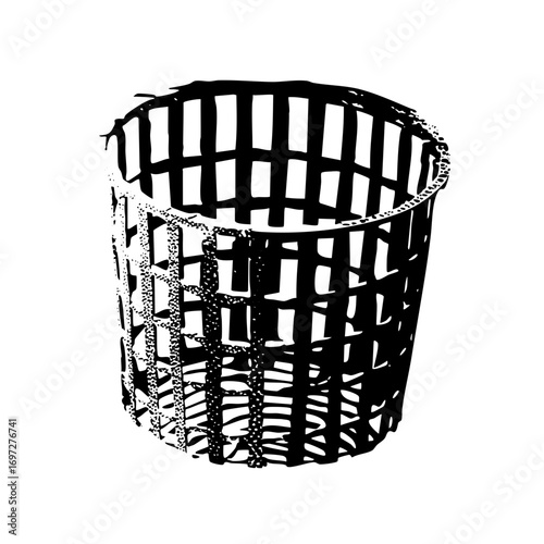 Vector Stylized waste bin with linear .