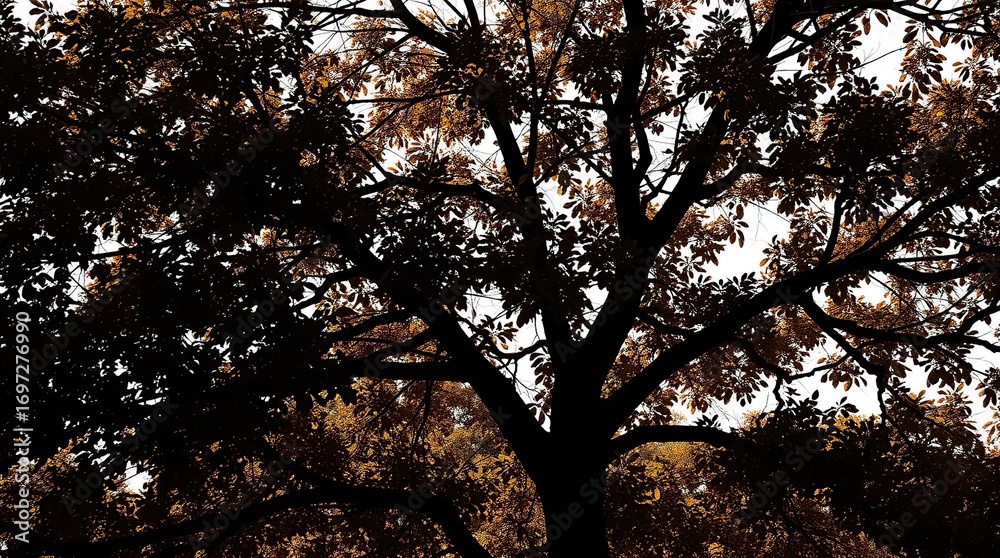Naklejka premium Autumn Tree Silhouette.