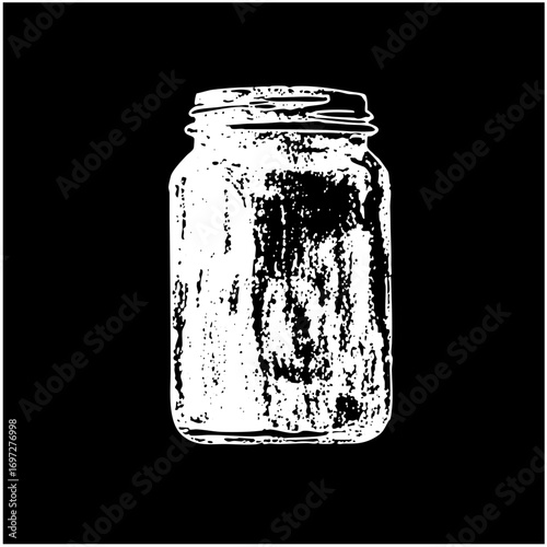 Vector Detailed of a glass jar with contents