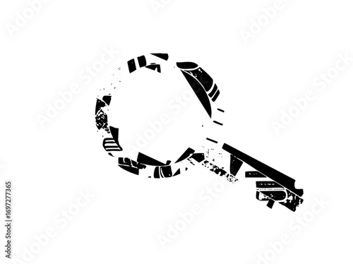 Vector Abstract fragmented sailboat with dynamic lines.