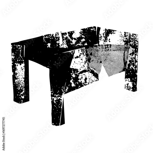 Vector Abstract geometric structure with fragmented face .