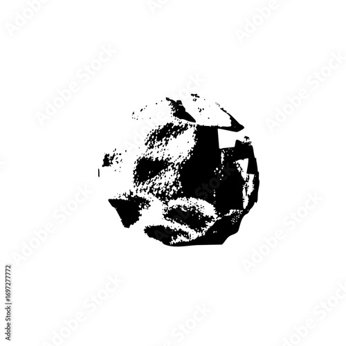 Vector Abstract fractured sphere with speckled texture.