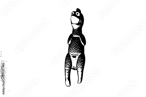 Vector Stylized meerkat stands upright.