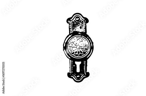 Vector Vintage wall clock with ornate details.