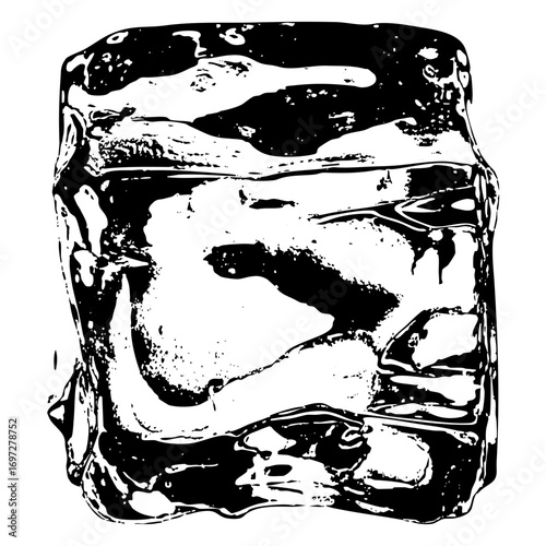 Vector Abstract black element resembling a fractured bust.