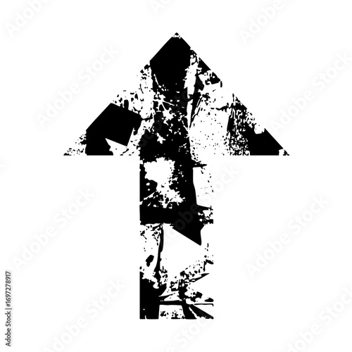 Vector Distressed upward arrow represents progress and direction.