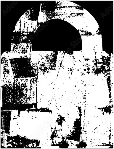 Vector Architectural archway features a stone column.