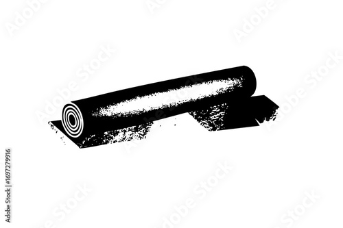 Vector Rolled fabric material with textured effect.