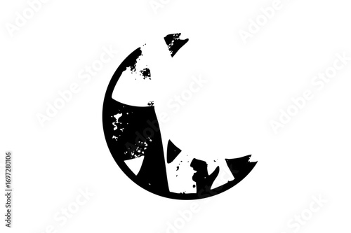 Vector Abstract geometric shape with fragmented elements.