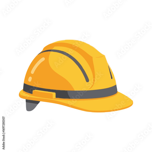 A bright yellow safety hard hat, essential personal protective equipment, symbolizes construction, industry, and workplace security for professionals.