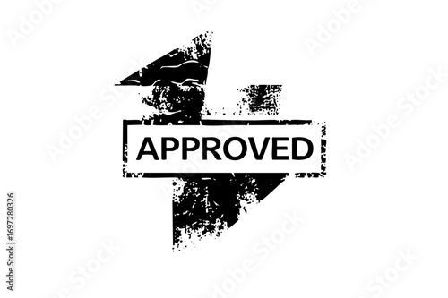 Vector Distressed Approved Stamp with Arrow