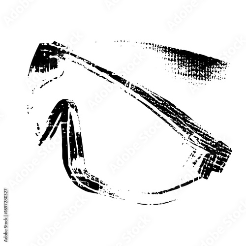 Vector Abstract black eye with textured details.
