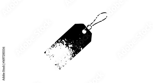 Vector Distressed price tag with looped string