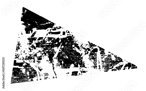 Vector Abstract distressed arrow points forward with textured details.