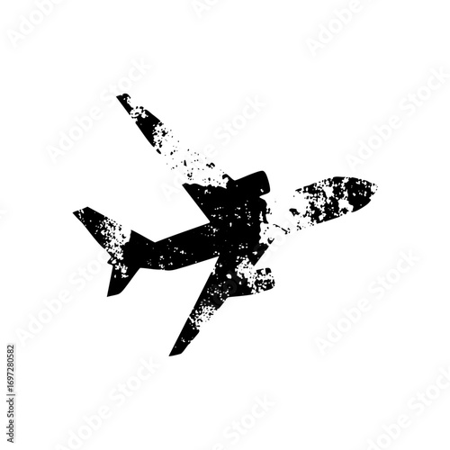 Vector Distressed airplane depicts aerial travel.