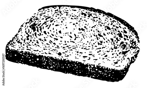 Vector Detailed of a seeded bread slice.