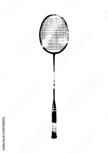 Vector Minimalist vector of a badminton racket.