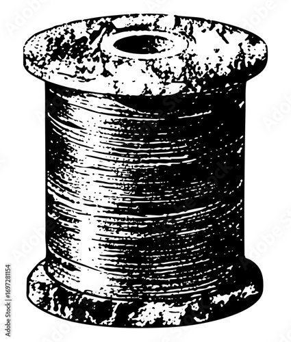 Vector Detailed of a vintage thread spool.