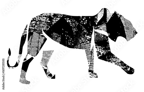 Vector Bold bison features a textured .