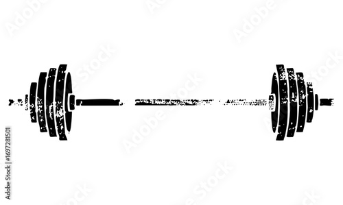 Vector Black barbell with stacked weight plates.