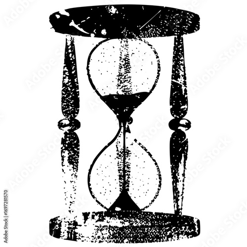 Vector Vintage hourglass depicts the passage of time.