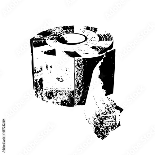 Vector Abstract bitten toilet paper roll .