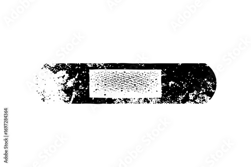 Vector Abstract rectangular shape with distressed texture.