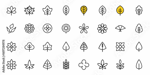 Collection of various energy and environmental icons including wind turbines, solar panels and recycling signs