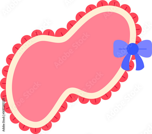 element of cute greeting card with a bow