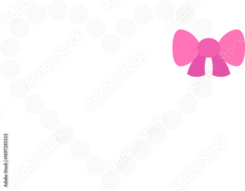 heart pearl frame with pink ribbon element