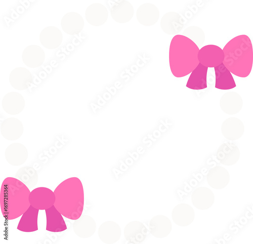 pink bow with pearl element