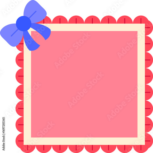 square cute greeting card with a bow