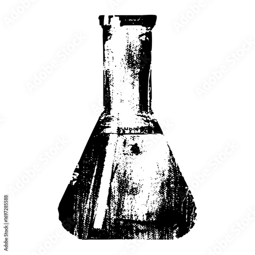 Vector Black and white of a laboratory flask.