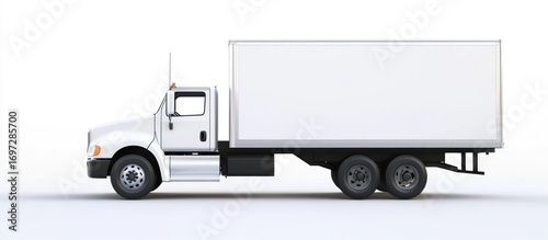 White Delivery Truck with Blank Cargo Area