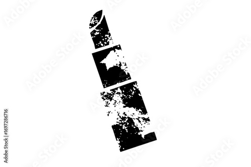 Vector Abstract black vector of a fragmented numeral one.