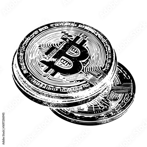 Vector Stacked digital currency showcase financial technology.