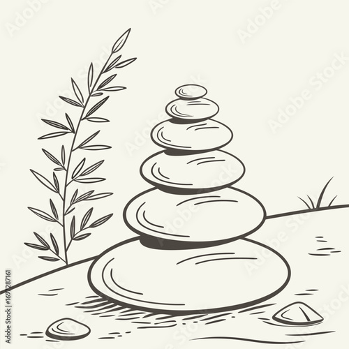 Minimalist Meditation Stone Perfectly Balanced