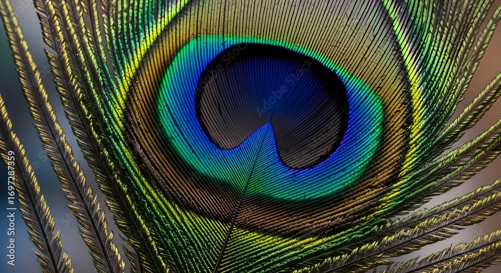 Obraz premium close up of peacock feather
