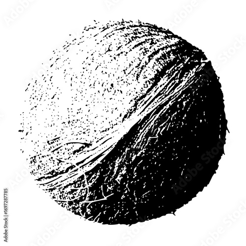 Vector Abstract sphere with contrasting textures and halftone .
