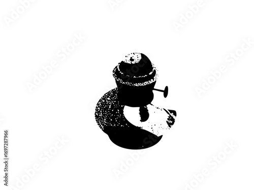 Vector Stylized squirrel with nut .