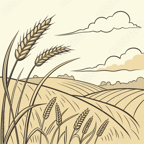 Simple Grain Field Waves in Breeze