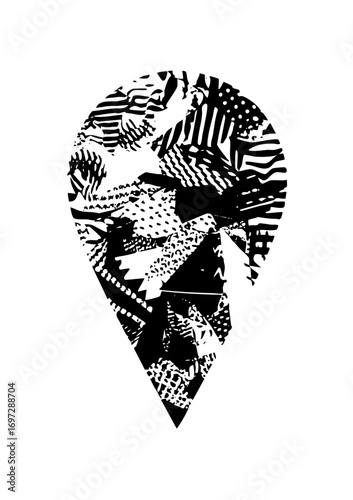 Vector Abstract lion head with patterned textures.