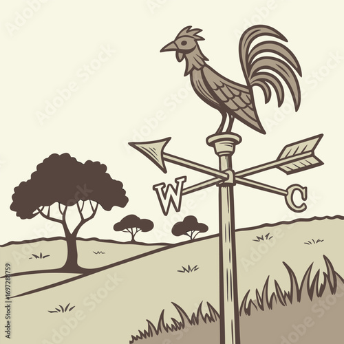 Simple Weather Vane Pointing into Wind