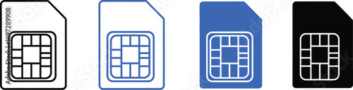 Sim card types vector illustration mobile phone editable vector