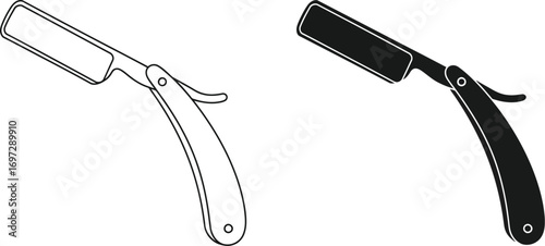 Straight razor vector illustration barber tool icon editable vector