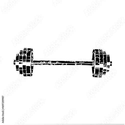 Vector Black barbell with textured plates and grip.